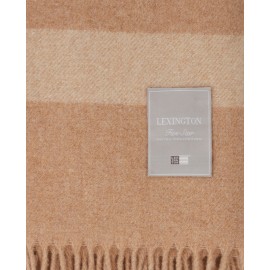 LEXINGTON-Hotel Wool Throw, Beżowy/Biały 130x170-10081203