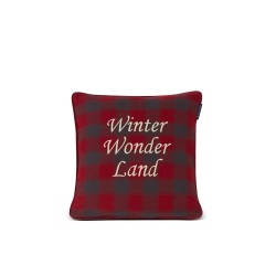 Poszewka dekoracyjna na poduszkę-Flannel-Red/Gray-50x50-12240133-Lexington