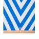 Ręcznik plażowy Bawełniany Welurowy Niebieski/Biały/Beżowy-12230292