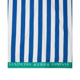 Ręcznik Plażowy Frotte Bawełniany W Paski Niebieski/Biały/Zielony-12230290