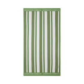 A_Ręcznik plażowy frotte w paski-Green/White-12420090-Lexington