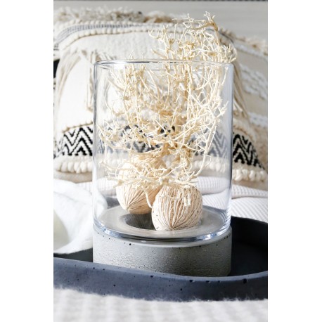 Słój szklany z podstawą betonową cylinder