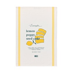 Ręcznik kuchenny z bawełny organicznej Lemon Poppy, biały/żółty-12513007-Lexington