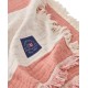 Koc-Koralowy żakardowy z bawełny organicznej, koralowy/biały-12524001-Lexington