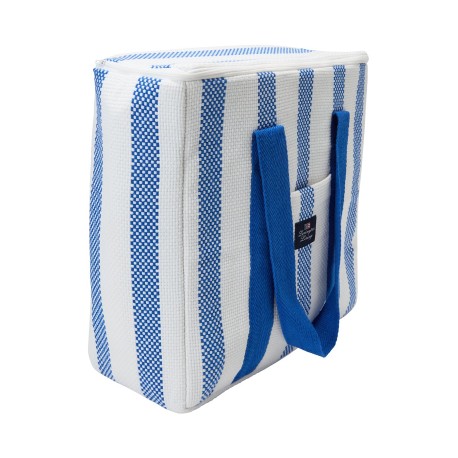 Torba termoizolacyjna z bawełny organicznej Lexington, niebiesko-biała-12528006-Lexington