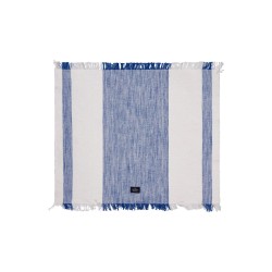 Podkładka pod talerz z bawełny organicznej w paski z frędzlami, niebiesko-biała-12523004-Lexington