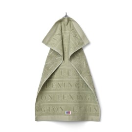 Ręcznik z logo, vintage zielony-Welurowy żakardowy-10003901-Lexington
