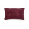 Poduszka dekoracyjna aksamitna z bawełny organicznej zapinana na guziki, bordowa-12534102-Lexington
