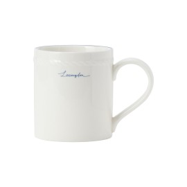 Kubek porcelanowy, biały/niebieski-10008110-Lexington