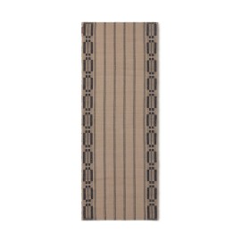 Dywan z bawełny organicznej w paski, brązowy-10008093-Lexington