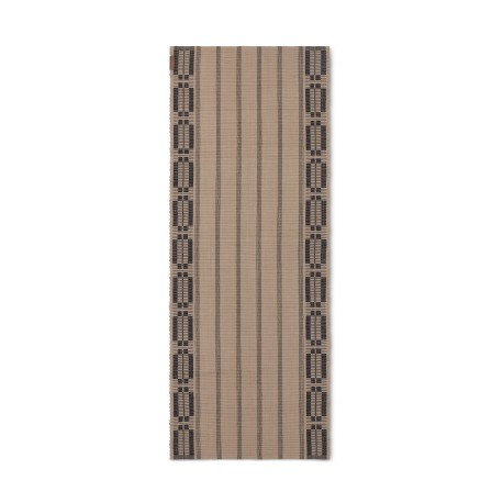 Dywan z bawełny organicznej w paski, brązowy-10008093-Lexington