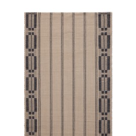 Dywan z bawełny organicznej w paski, brązowy-10008093-Lexington