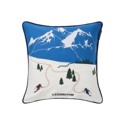 Poszewka dekoracyjna na poduszkę z diagonalu z bawełny organicznej-12544102-Lexington