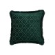 Poszewka na poduszkę z żakardową wiskozą/bawełnianymi frędzlami, zielona-12544104-Lexington