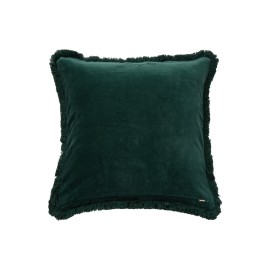 Poszewka na poduszkę z żakardową wiskozą/bawełnianymi frędzlami, zielona-12544104-Lexington