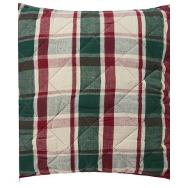 Poszewka dekoracyjna na poduszkę, pikowana z mieszanki lnu w kratę-12544107-Lexington