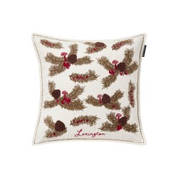Poszewka dekoracyjna na poduszkę z aksamitu z bawełny organicznej - gałązki sosny-12544108-Lexington