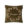 Poszewka dekoracyjna-wieniec, aksamitna z bawełny organicznej-12544110-Lexington