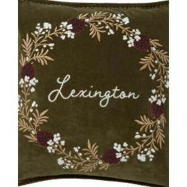 Poszewka dekoracyjna-wieniec, aksamitna z bawełny organicznej-12544110-Lexington