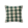 Poszewka dekoracyjna w kratę z organicznej flaneli cove, zielona-12544111-Lexington