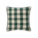 Poszewka dekoracyjna w kratę z organicznej flaneli cove, zielona-12544111-Lexington