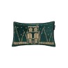 Poduszka dekoracyjna aksamitna z bawełny organicznej Winter house zielona-12544117-Lexington