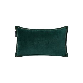 Poduszka dekoracyjna aksamitna z bawełny organicznej Winter house zielona-12544117-Lexington