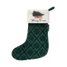 Skarpeta świąteczna żakardowa z bawełny organicznej/wiskozy, zielona-12548004-Lexington