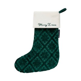 Skarpeta świąteczna żakardowa z bawełny organicznej/wiskozy, zielona-12548004-Lexington