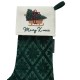 Skarpeta świąteczna żakardowa z bawełny organicznej/wiskozy, zielona-12548004-Lexington