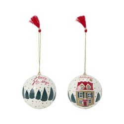 Bombki z papier maché ozdoba świąteczna (zestaw 2 szt.)-12548010-Lexington