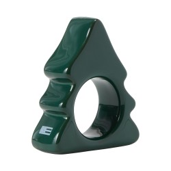 Obrączka na serwetki z kamionki drzewnej, zielona-12548016-Lexington