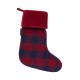 Skarpeta świąteczna w kratę z bawełny organicznej, granatowe/czerwone-12548028-Lexington