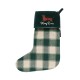 Skarpeta świąteczna w kratę z bawełny organicznej, zielone-12548028-Lexington