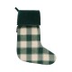 Skarpeta świąteczna w kratę z bawełny organicznej, zielone-12548028-Lexington