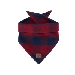 Bandana dla psów, Organiczna bawełniana flanelowa, ciemnoniebieska/czerwona-12548031-Lexington