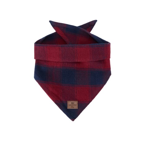 Bandana dla psów, Organiczna bawełniana flanelowa, ciemnoniebieska/czerwona-12548031-Lexington