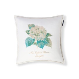 Poszewka na poduszkę z mieszanką lnianej mieszanki kwiatów z haftem w kształcie lnu, biała-12614112-Lexington