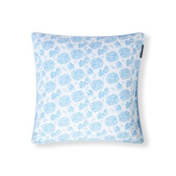 Poszewka dekoracyjna z kwiatowym wzorem, niebiesko-biała-12614110-Lexington