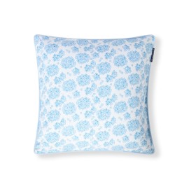 Poszewka dekoracyjna z kwiatowym wzorem, niebiesko-biała-12614110-Lexington