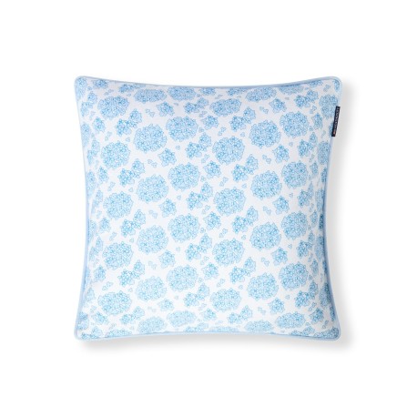 Poszewka dekoracyjna z kwiatowym wzorem, niebiesko-biała-12614110-Lexington