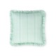 Poszewka dekoracyjna na poduszkę z mieszanką lnu w paski, zielonobiała-12614101-Lexington