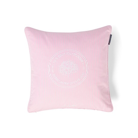 Poszewka dekoracyjna na poduszkę z organicznej bawełny, różowo-biała-12614103-Lexington