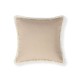 Poszewka na poduszkę z mieszanką lnu z frędzlami, beżowa-12614107-Lexington