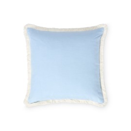 Poszewka na poduszkę z mieszanką lnu z frędzlami, niebieski-12614107-Lexington