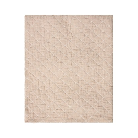 Narzuta na pościel z organicznej bawełny żakardowej, beżowa-12610100-Lexington