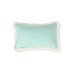 Poduszka dekoracyjna z frędzli z mieszanką zielonego lnu, 30x50-12614108-Lexington