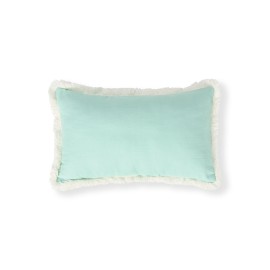 Poduszka dekoracyjna z frędzli z mieszanką zielonego lnu, 30x50-12614108-Lexington