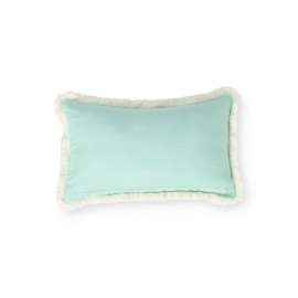 Poduszka dekoracyjna z frędzli z mieszanką zielonego lnu, 30x50-12614108-Lexington