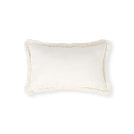 Poduszka dekoracyjna z mieszanką białego lnu z frędzli, 30x50-12614108-Lexington
